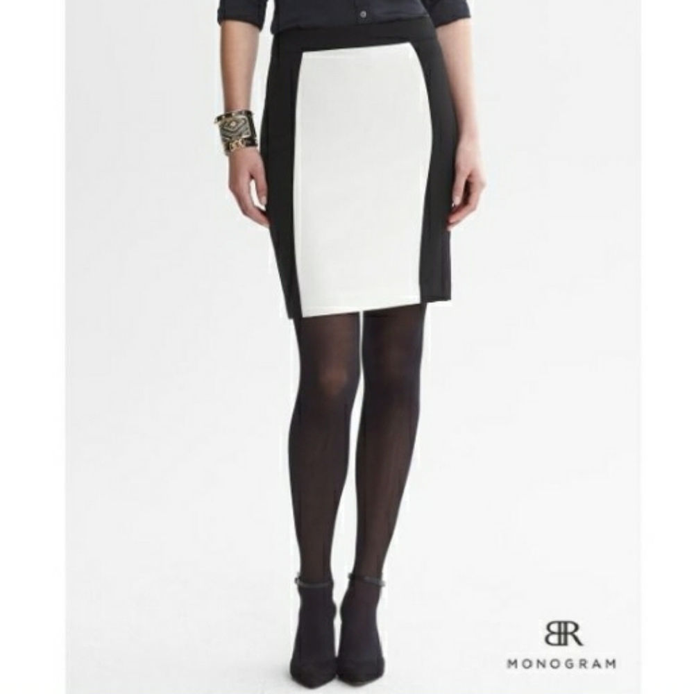 Banana Republic B+ W Color Block Pencil Skirt